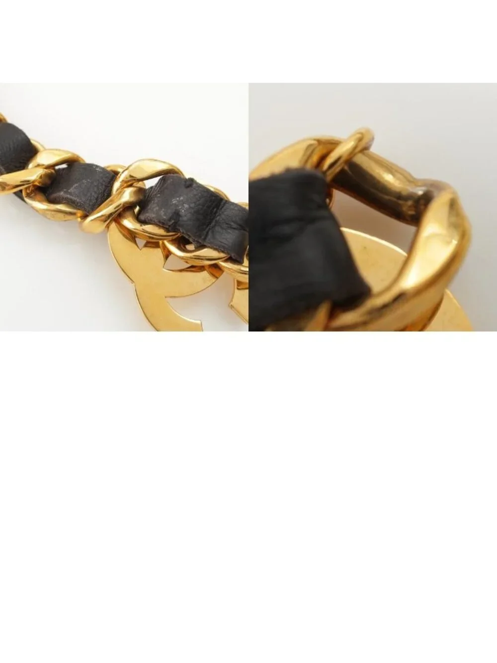 Chanel Vintage Jumbo CC Logo Chain Belt Black
